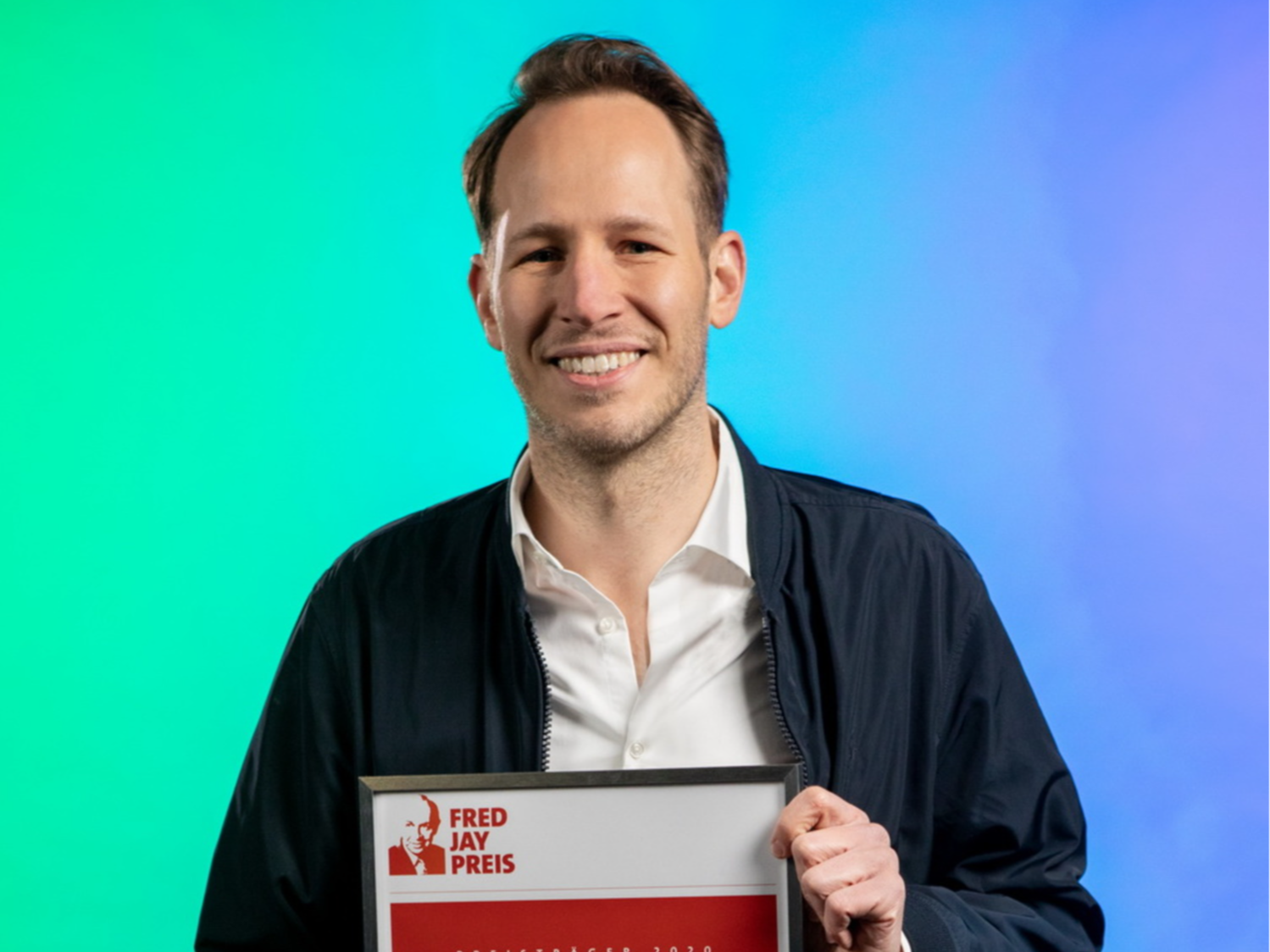 Tobias Reitz mit seiner Auszeichnung